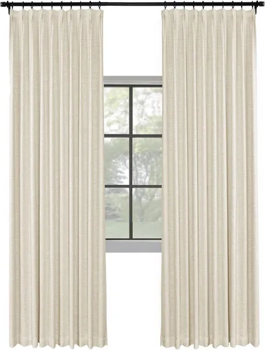 Vista 20 de Fcosie Cortinas de lino texturizadas, cortinas plisadas para oscurecer con forro opaco, paneles de mezcla de lino, cortinas de tratamiento