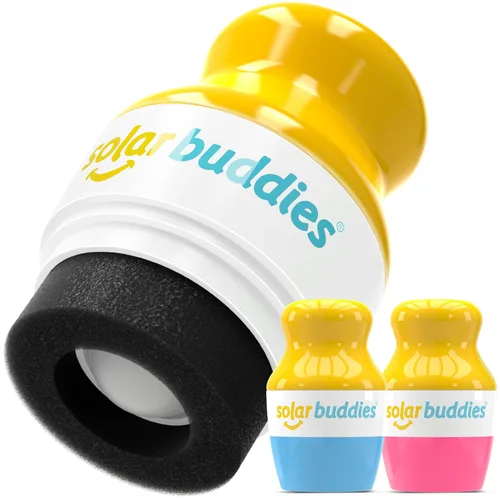Vista 9 de Solar Buddies Aplicador de protector solar – Paquete azul de 2 – Protector solar de esponja roll-on recargable sin BPA, crema solar y aplicador