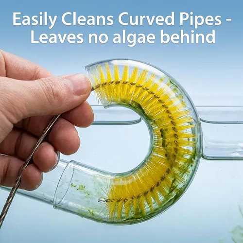 Vista 4 de Juego de cepillos de drenaje flexibles de 67 pulgadas, limpiador de tuberías de manguera larga de doble extremo con 2 cepillos de limpieza de paja