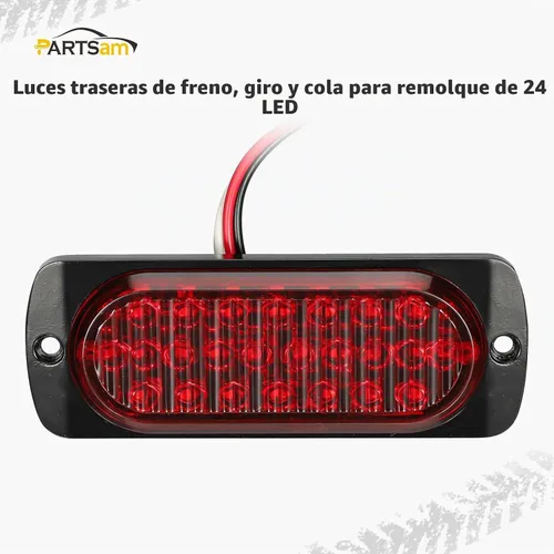 Vista 3 de Partsam 2 piezas de 4.4" de luz de señal de giro lateral de 24 LED color ámbar [Aprobación DOT], IP67 impermeable, lente ámbar, carcasa de aluminio