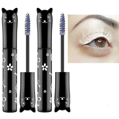 Vista 9 de 2 PCS Máscara de pestañas de ojo de gato púrpura - Maquillaje de color impermeable, secado rápido, pestañas rizadas, alargamiento del ojo