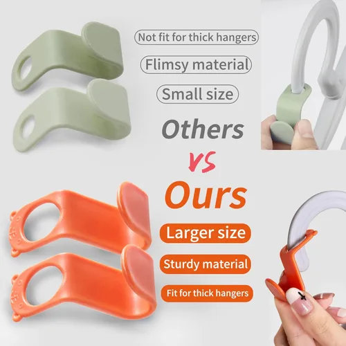 Vista 2 de SLMT Ganchos Conectores para Perchero 50 Piezas Clips Extensos Ahorro de Espacio para Organización de Closet Esenciales para Dormitorio