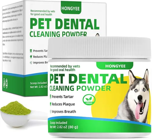 Polvo de limpieza dental para perros y gatos, polvo de limpieza dental para perros y gatos, ambientador de aliento para mal aliento, removedor de