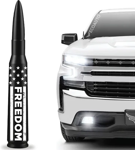 EcoAuto Cubierta para antena de automóvil de radio para camión fabricada con aluminio de grado militar, diseño antiastillado y antirrobo (Freedom)