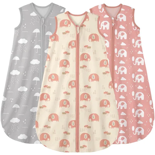 Vista 17 de Yoofoss Saco de dormir para bebé de 0 a 6 meses, manta para bebés 100% algodón orgánico, cremallera de 2 vías, TOG 0.5, saco de dormir para niños