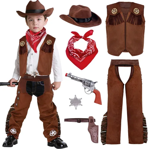 Spooktacular Creations Halloween Cowboy Hat Costume for Boys, Kids Western Costume, Cowboy Outfit Set for Toddler Cosplay