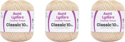 Vista 27 de Aunt Lydia Classic Wood Violet Crochet - 3 unidades de 350y/1,049.9 ft - Algodón - Calibre 10 - Crochet