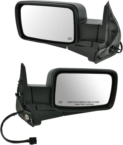 Vista 146 de TRQ Conjunto de 2 piezas de espejo lateral para conductor y pasajero, ajuste eléctrico, sin calefacción, sin memoria, color negro, compatible