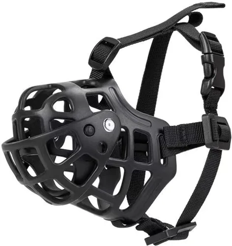 Bozal para perro con hocico largo transpirable, bozales para perros medianos, antimordeduras, ladridos y masticaciones, con cubierta bucal, bozal