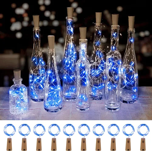 Vista 11 de Brightown Luces para Botellas de Vino con Corcho - Paquete de 10, 2.1 m, 20 LED, Luces de Corcho Operadas con Batería, Luces de Hada Mini de Alambre