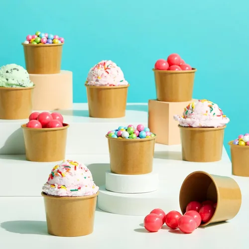 Vista 2 de Juvale Disposable Paper Ice Cream Cups - Leak-Resistant Coating & Gelato Cups - 5 oz Portion Control & Ice Cream Bowls - Bulk 100 Pack of Sundae Bar