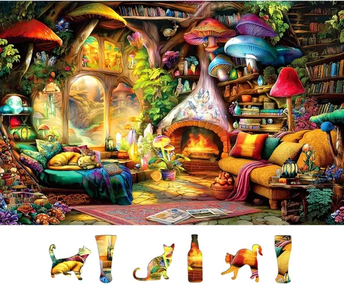 Vista 25 de Rompecabezas de arte visual 3D para adultos, 500 piezas, rompecabezas de cueva amanecer, para adultos, hermosos rompecabezas de paisaje