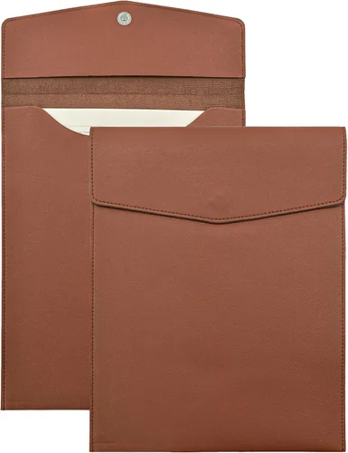 Vista 10 de VANRA 1 carpeta de archivos de piel sintética vertical A4, soporte para documentos, sobre de cuero impermeable, organizador de archivos