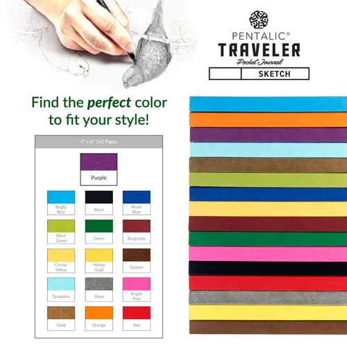 Vista 105 de Cuaderno de bocetos Travelers Dot Grid Pentalic Art, libre de ácidos