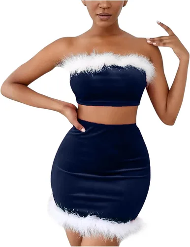 Vestidos de noche para mujer, lencería sexy, vestido de Navidad, franela de felpa, traje con abertura, trajes de zorra