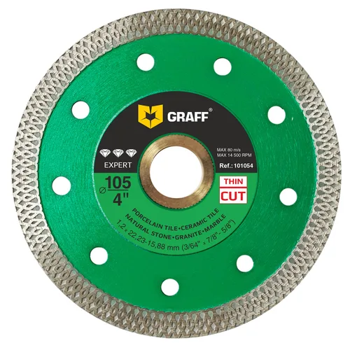 GRAFF Hoja de diamante súper fina de porcelana y cerámica de 4 pulgadas, rueda de corte de diamante para azulejos duros, cerámica, piedra natural,