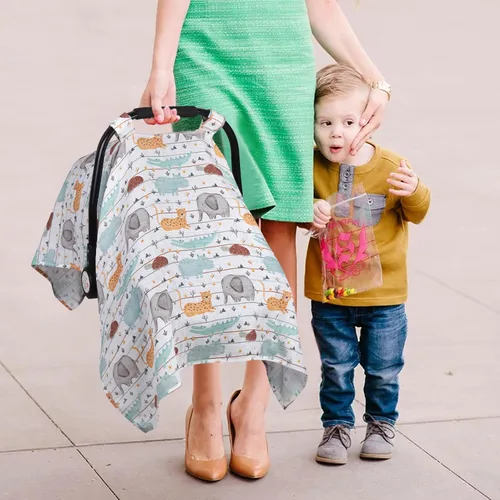 Vista 5 de Metplus Funda de muselina para asiento de coche para bebés, funda transpirable para asiento de coche infantil, funda ligera para portabebés
