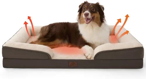 Vista 93 de Bedsure - Cama ortopédica para perros de tamaño grande - Cama impermeable para perros grandes y gatos, sofá de confort para perros con funda