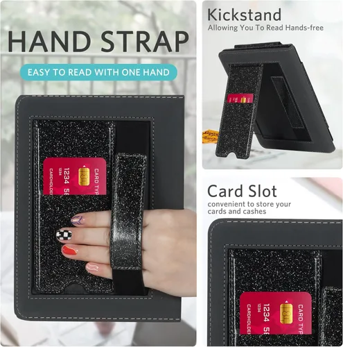 Vista 26 de CoBak Funda inteligente para Kindle Paperwhite de 6.8" de 11ª generación 2021 con función de encendido automático, ligera, delgada, de piel **Salvia