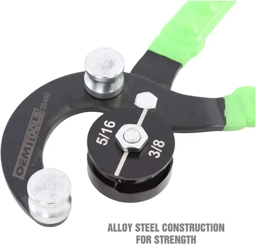 Vista 4 de OEMTOOLS 25440 Alicates de doblado de tubos profesionales, curvas de latón, cobre, acero y líneas de freno de aluminio de diámetros: 5/16", 3/8