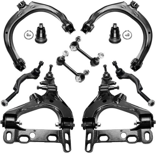 Vista 55 de Detroit Axle - Kit de brazos de control de extremo delantero de 10 piezas para Jeep Cherokee 1991-1999, Comanche 1991-1992, 4 brazos de control