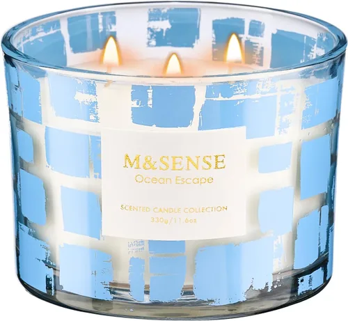Vista 20 de M&SENSE Vela Perfumada de Eucalipto, Cera de Soja 11.6oz 60 Horas de Combustión Duradera, 3 Mechas Vela Orgánica Altamente Perfumada de Temporada