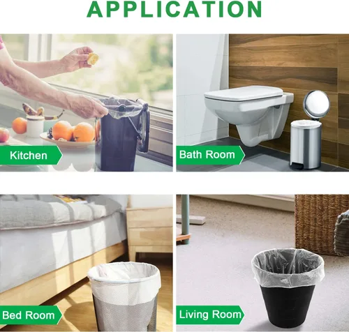Vista 5 de Bolsas de basura pequeñas 100 unidades, bolsas de basura Waikas para baño, auto, mini cesto de basura, bolsa de plástico para dormitorio, sala