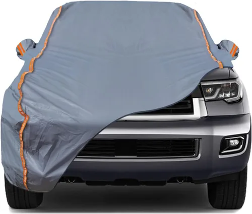 Vista 20 de TUCAREST - Funda de auto completa de 6 capas de alta calidad, diseño de cremallera de carcasa dura, impermeable, resistente a la intemperie