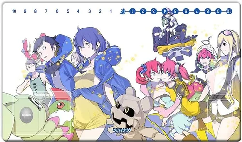 Tapete de juego de cartas coleccionables de Mlikemat Anime Digimon Story, tapete de juego DTCG y zonas de cartas + bolsa gratis