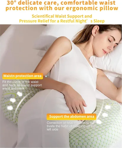 Vista 2 de Almohadas de embarazo para dormir, almohada de maternidad para mujeres embarazadas, almohada corporal ajustable para mujeres embarazadas, almohadas