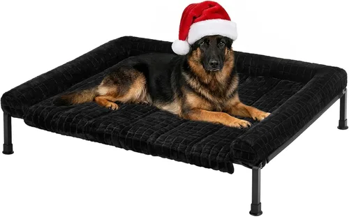 Vista 14 de Veehoo Cama Elevada para Perros de Tamaño Grande con Cojín Reforzado de Felpa Esponjosa, Cama Sofá Ortopédica Lavable para Perros, Catre Elevado