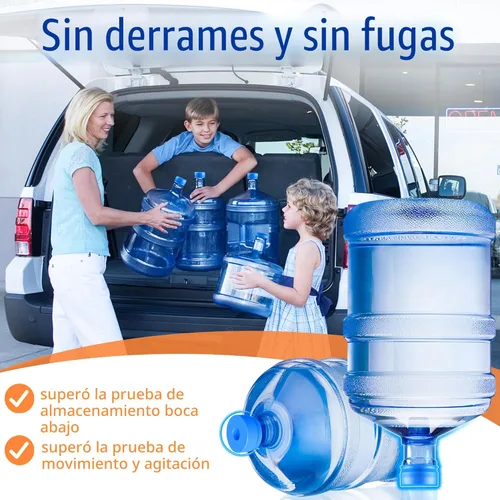 Vista 4 de Gofriipai 3 y 5 tapas de jarra de agua de galón, tapa de reemplazo reutilizable de silicona, tapas de botella sin derrames para tapas dispensadoras