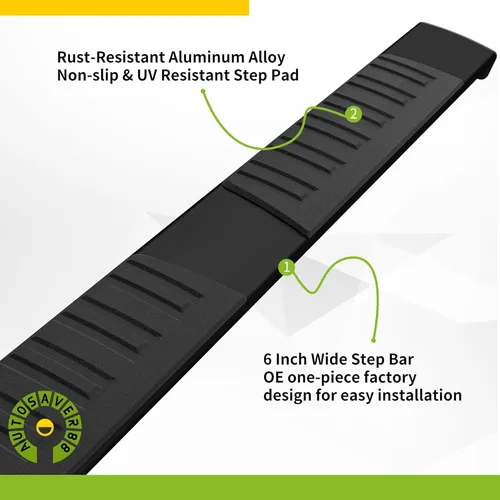 Vista 5 de AUTOSAVER88 Estribos laterales compatibles con Ford F150 Super Crew Cab 2009-2014, barra Nerf de 6 pulgadas para paso lateral