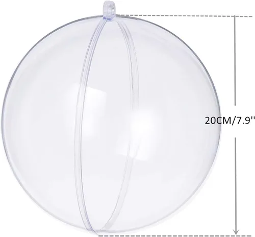Vista 3 de Bola de adornos rellenables de plástico transparente, adornos de bricolaje para Navidad, boda, fiesta, decoración del hogar