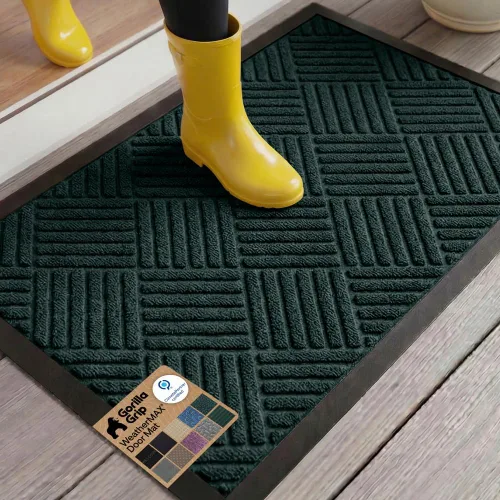 Vista 33 de Gorilla Grip WeatherMax - Tapete para todas las estaciones 100% impermeable, 23 x 35 pulgadas, goma natural duradera, resistente a manchas y Verde