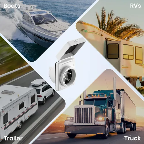 Vista 7 de Kohree Enchufe de Entrada RV de 30 Amperios con Bloqueo Giratorio, Enchufe de Entrada de Alimentación Externa NEMA L5-30P con 3 Pines y Tornillos