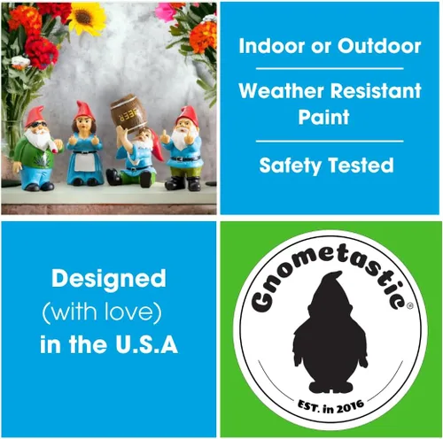 Vista 7 de Gnometastic Mini gnomos – Gnomo bebedor, gnomo borracho de 4 pulgadas para jardín de hadas, decoración divertida para interiores y exteriores