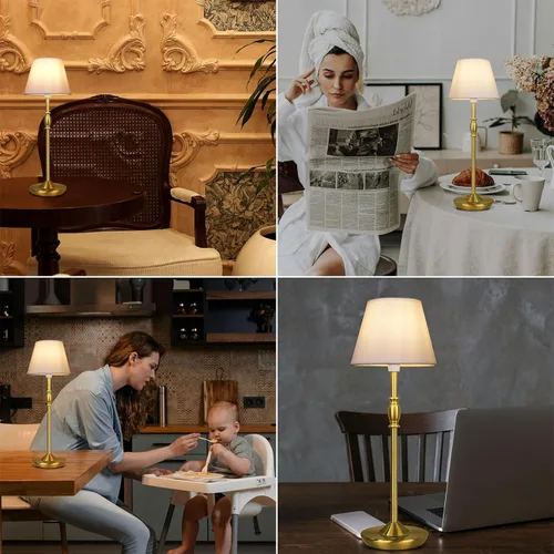 Vista 6 de Cordless Table Lamp Portable Small LED Touch Lamp with Dimmer, 18" 2700K Rechargeable Battery Light for Bedside, Dining Room, Bedroom Lamp, Patio