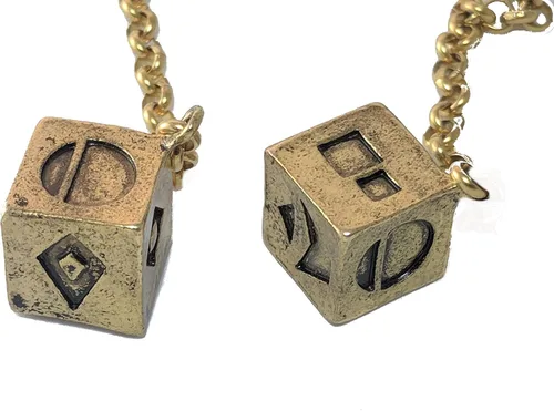 Vista 6 de Smuggler's Dice Preciso Antiguo Chapado en Oro Solo Dados Largos