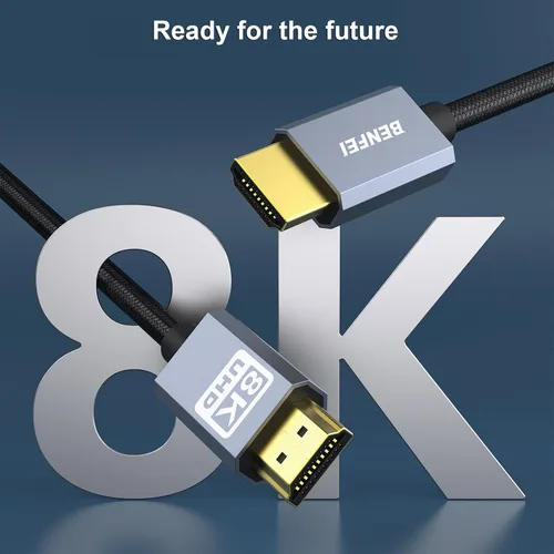 Vista 2 de BENFEI Cable HDMI a HDMI 8K, cable HDMI de ultra alta velocidad certificado 4K @240Hz, 8K @60Hz, HDMI 2.1, 6 pies, 48Gbps, carcasa de aluminio