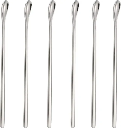 Vista 9 de Palitos de cóctel de acero inoxidable con mango largo de 6 piezas para bebidas de café y té