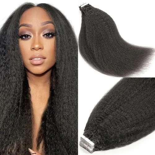 Vista 9 de Lacer Extensiones de cabello humano con punta en I, extensiones de cabello humano rizado lacio color negro natural, 1B de 12 pulgadas, extensiones