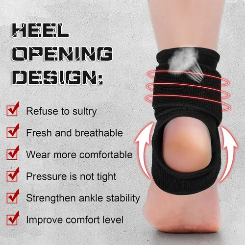 Vista 3 de Honoson 2 tobilleras de neopreno transpirable para niños, manga de compresión para alivio de tendinitis de Aquiles, soporte elástico para pie