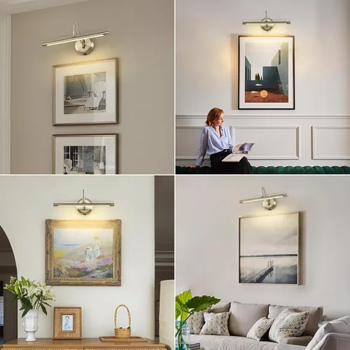 Vista 2 de JOOSENLUX Luces de Pared Modernas a Batería Bronce Antiguo Luces Inalámbricas para Cuadros de Pared de 16.5 Pulgadas Regulables Luces Bajo Encimera