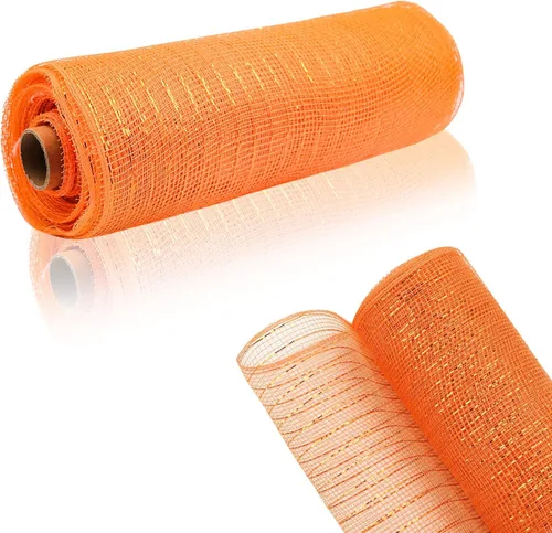 Vista 32 de 2 rollos de cinta de malla verde manzana decorativa de 10 pulgadas x 30 pies, rollos de malla de poli verde lima para suministros de corona DIY