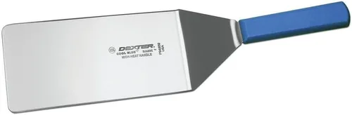 Dexter Cool Blue Basics Hamburguesa espátula de acero inoxidable con mango de polipropileno azul – 8" L x 4" W Blade