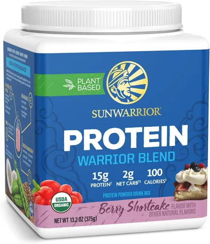 Proteína vegana en polvo con BCAA, semillas de cáñamo, libre de gluten, sin OGM, lácteos, soja, azúcar, baja en carbohidratos, sabor bayas, 15