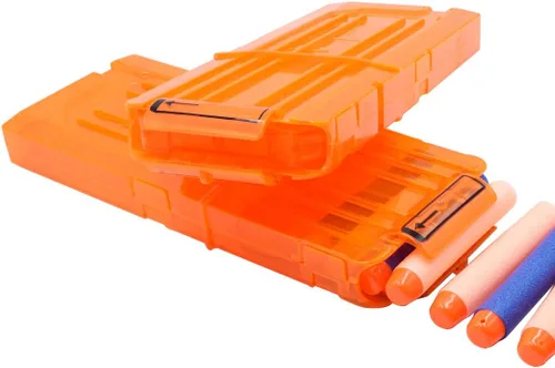 Vista 2 de pinzas para cartuchos de carga rápida, 4 unidades, 12 dardos para Nerf n-Strike Elite Blaster (naranja)