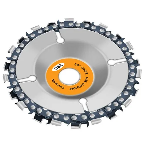 Vista 2 de OBA Molinillo de tocón de disco de tallado de madera para amoladora angular de 4 '' o 4 "-1/2", muela de disco de motosierra de 5/8 pies, disco