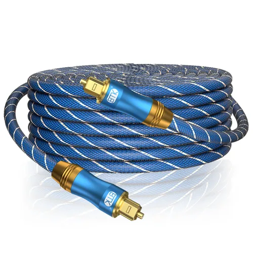 Vista 8 de Cable de audio óptico digital EMK, cable de fibra óptica Toslink SPDIF, cable macho a macho para cine en casa, barra de sonido, TV, PS4, Xbox